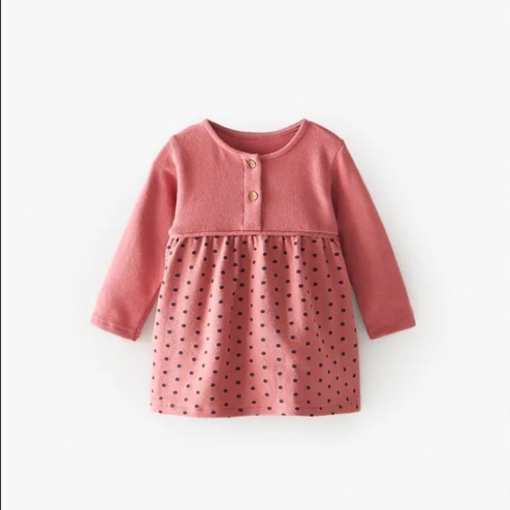 ZARA BUTTONED POLKA DOT DRESS 18/24M NWT